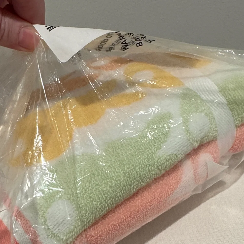 CARO Home Bunny Design Hand Towels - Orange, Green, Pink, Blue , peach, apricot